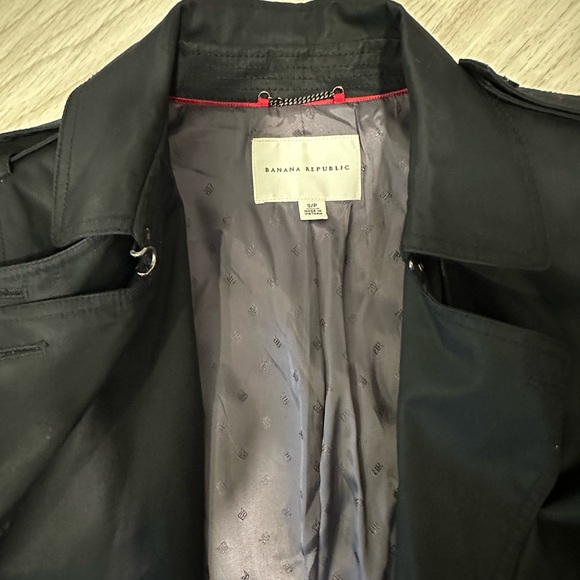 BANANA REPUBLIC Classic Black Trench Coat - Picture 7 of 7